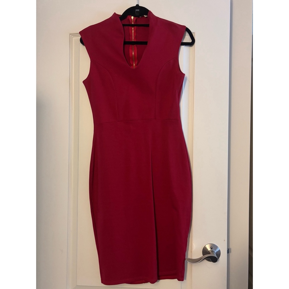 Rolla Coster Red Bodycon Dress with V-neck